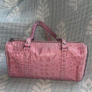 Pink Crocodile Embossed Women's Bag